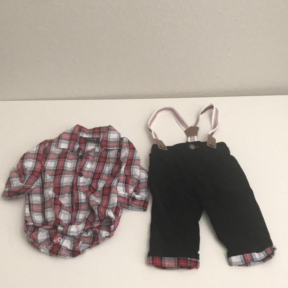Other - Baby long sleeve onesie and pants with suspenders.